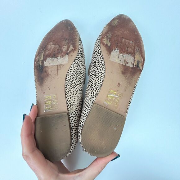 Madewell The Frances Skimmer Loafer Flats Shoes Calf Hair Animal Print Leather 9 - Picture 7 of 9